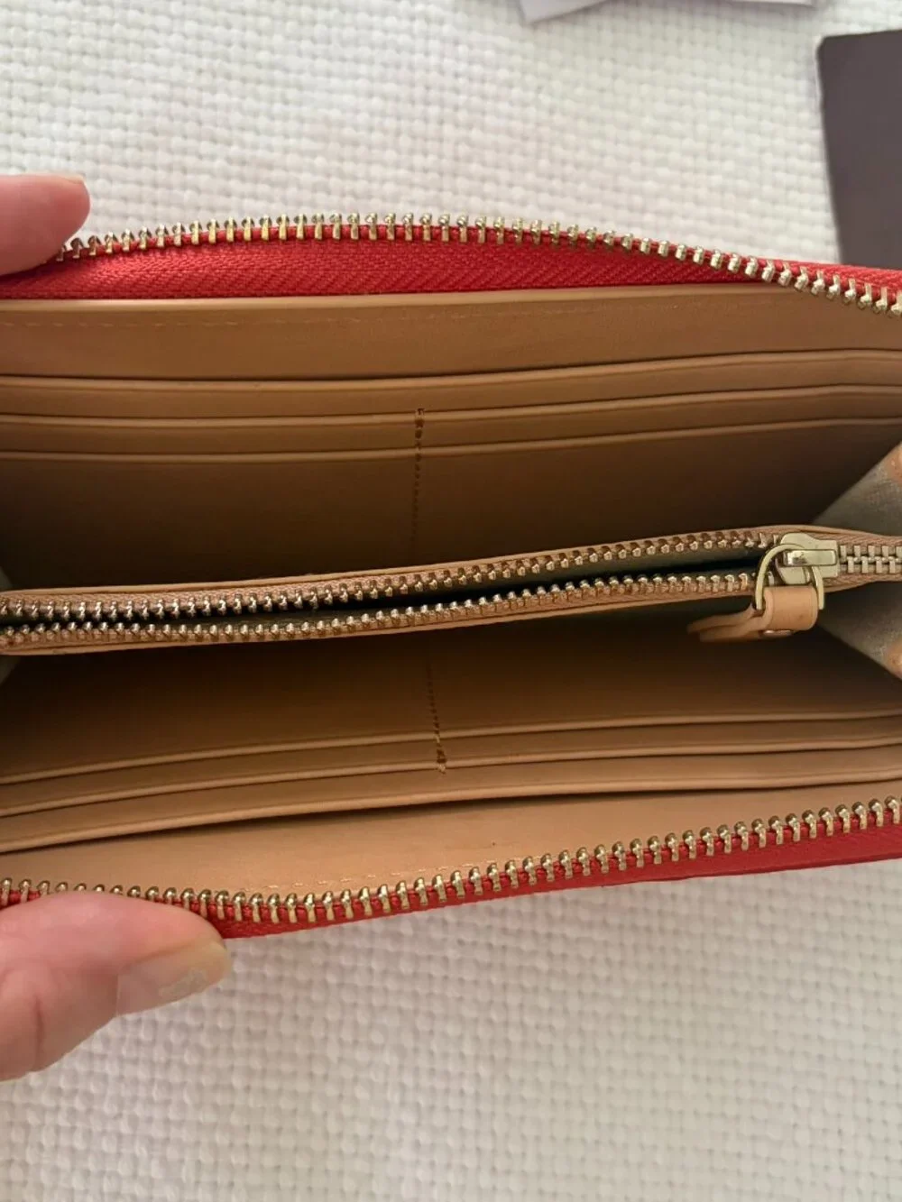 Etienne Aigner NWT Persimmon Reptile Skin Zip Around Wallet